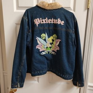 Barely worn Disney Tinker Bell sherpa lined jean jacket XL